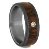 Diamond Wedding Band With Ironwood And Titanium-4734 -Johan Jewelry Shop 4734E