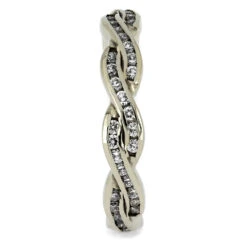 Women's Wedding Band With Diamond Twist Design -Johan Jewelry Shop 4738 1E