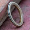 Thin Guitar String Ring With Whiskey Wood Sleeve -Johan Jewelry Shop 4754WG