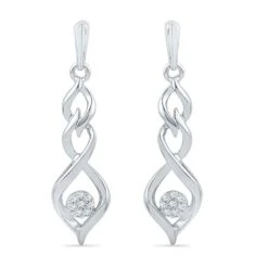 Tiered Dangle Earrings With Diamonds