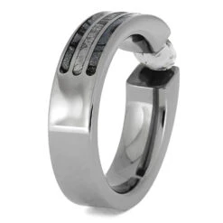 Cobaltium Mokume Gane Engagement Ring With Meteorite 12 Cobaltium Mokume Gane Engagement Ring With Meteorite -Johan Jewelry Shop 4777 2E