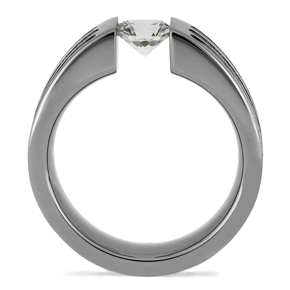 Cobaltium Mokume Gane Engagement Ring With Meteorite 8 Cobaltium Mokume Gane Engagement Ring With Meteorite - Image 6