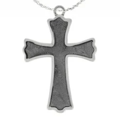 Authentic Gibeon Meteorite Cross Pendant
