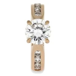 Unique Engagement Ring With Channel Set Moissanites -Johan Jewelry Shop 4805 1E