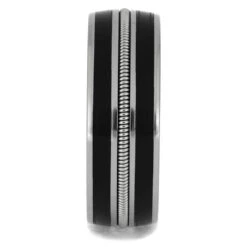 Vinyl And Guitar String Wedding Band For Musicians -Johan Jewelry Shop 4852 1E