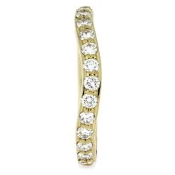Custom Diamond Wedding Band In Solid Yellow Gold -Johan Jewelry Shop 4867 1E