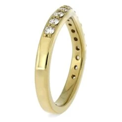 Custom Diamond Wedding Band In Solid Yellow Gold -Johan Jewelry Shop 4867 2E