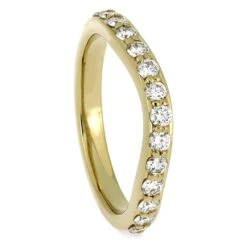 Custom Diamond Wedding Band In Solid Yellow Gold -Johan Jewelry Shop 4867E
