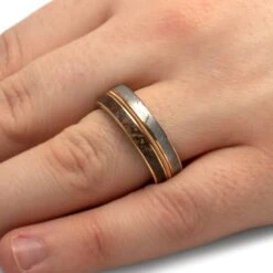 Unique Guitar String Men's Wedding Band -Johan Jewelry Shop 4877Handshot