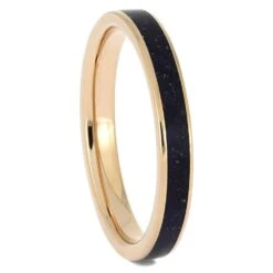 Goldstone Women's Wedding Band In Solid Gold -Johan Jewelry Shop 4893E