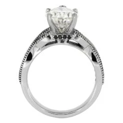 Pear Cut Moissanite Engagement Ring With A Twist Shank 10 Pear Cut Moissanite Engagement Ring With A Twist Shank -Johan Jewelry Shop 4910 3E