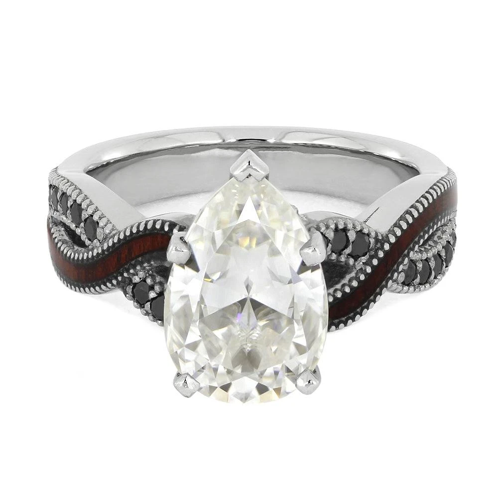 Pear Cut Moissanite Engagement Ring With A Twist Shank 7 Pear Cut Moissanite Engagement Ring With A Twist Shank - Image 5