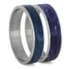 Blue Box Elder Burl Wood Inlay Components For Modular Rings -Johan Jewelry Shop 4MM Blue Box Elder Double