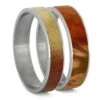 Flame Box Elder Burl Wood Inlay Components For Modular Rings -Johan Jewelry Shop 4MM Flame Box Elder Double