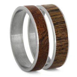 Mesquite Wood Inlay Components For Modular Rings