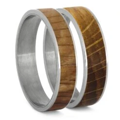 Oak Wood Inlay Components For Modular Rings