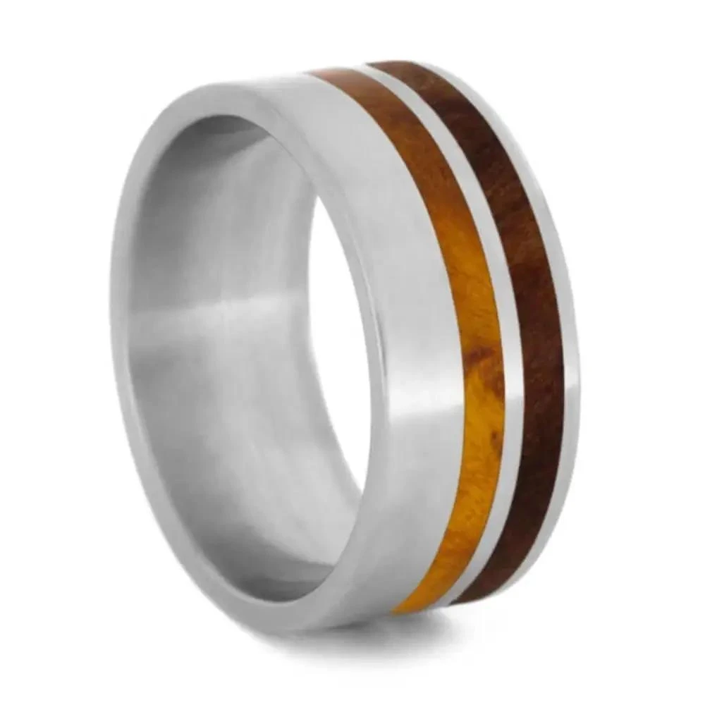 Double Wood Striped Ring With Matte Finish 4 Double Wood Striped Ring With Matte Finish - Image 2