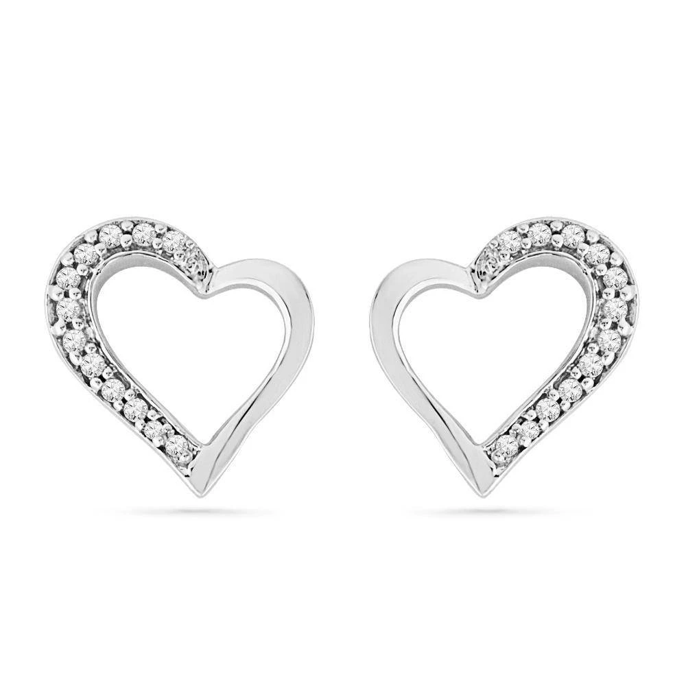 Multi-Diamond Heart Stud Earrings 3 Multi-Diamond Heart Stud Earrings