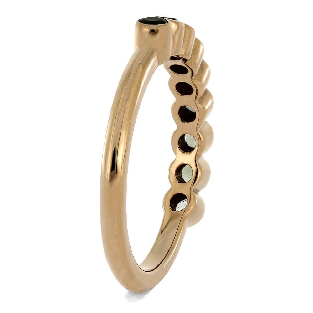 Genuine Moldavite Ring With Bezel Set Stones 6 Genuine Moldavite Ring With Bezel Set Stones - Image 4