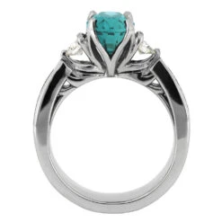 Oval Cut Engagement Ring With Meteorite Inlays 12 Oval Cut Engagement Ring With Meteorite Inlays -Johan Jewelry Shop 5131 3ET