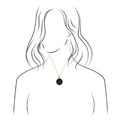 Unique Gold Circle Pendant Necklace With Stardust -Johan Jewelry Shop 5150