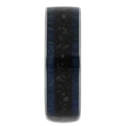 Unique Blue Men's Wedding Band With Dinosaur Bone -Johan Jewelry Shop 5166 1E