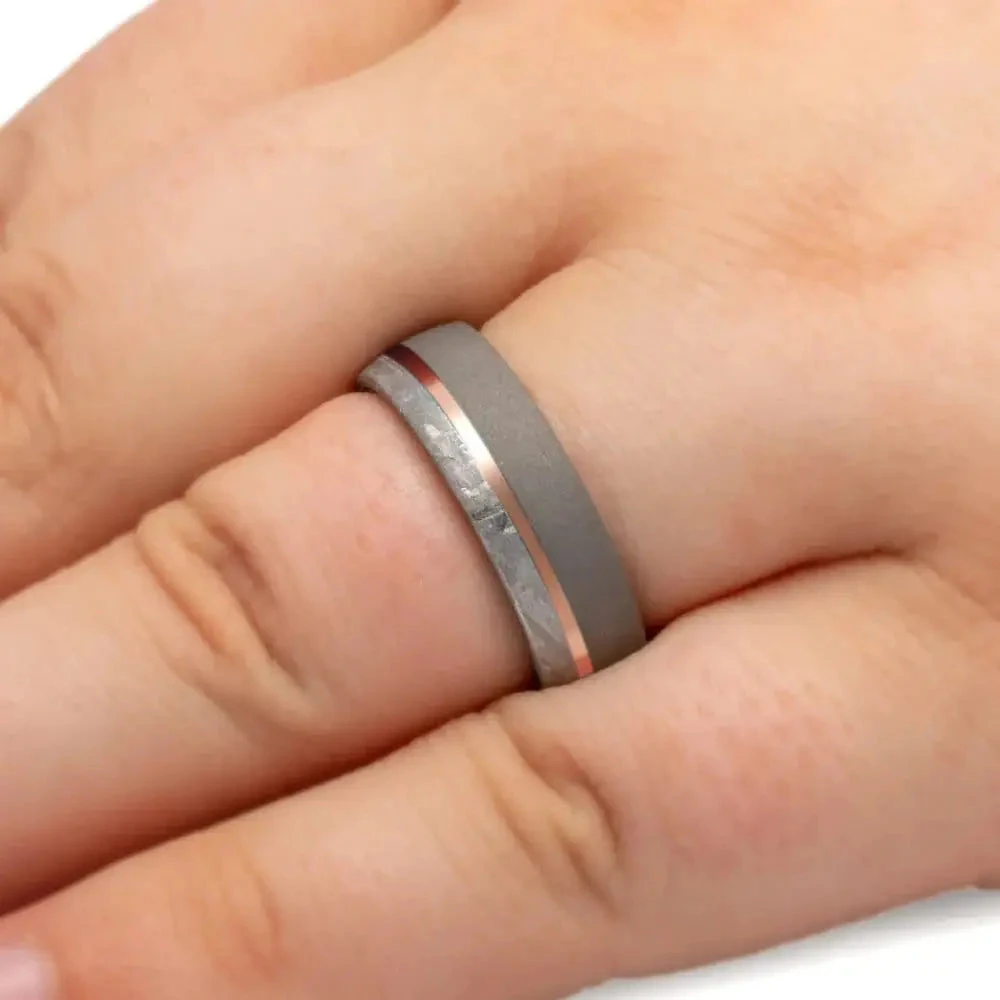 Meteorite & Mixed Metal Ring 8 Meteorite & Mixed Metal Ring - Image 6