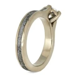 Compass Set Moissanite Solitaire Engagement Ring With Meteorite -Johan Jewelry Shop 52d2ddb072789d1022473cc2efce706e