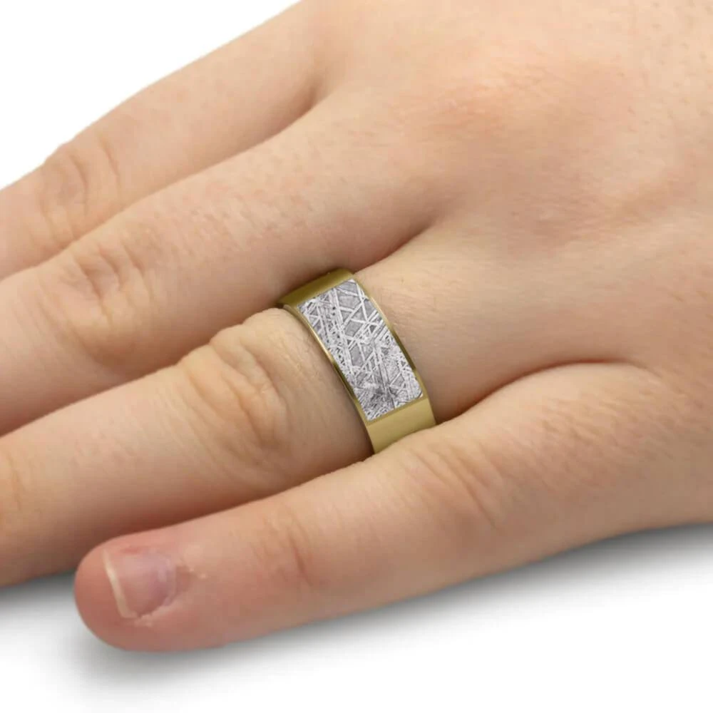 Gibeon Meteorite Signet Ring In 14k Yellow Gold 8 Gibeon Meteorite Signet Ring In 14k Yellow Gold - Image 6