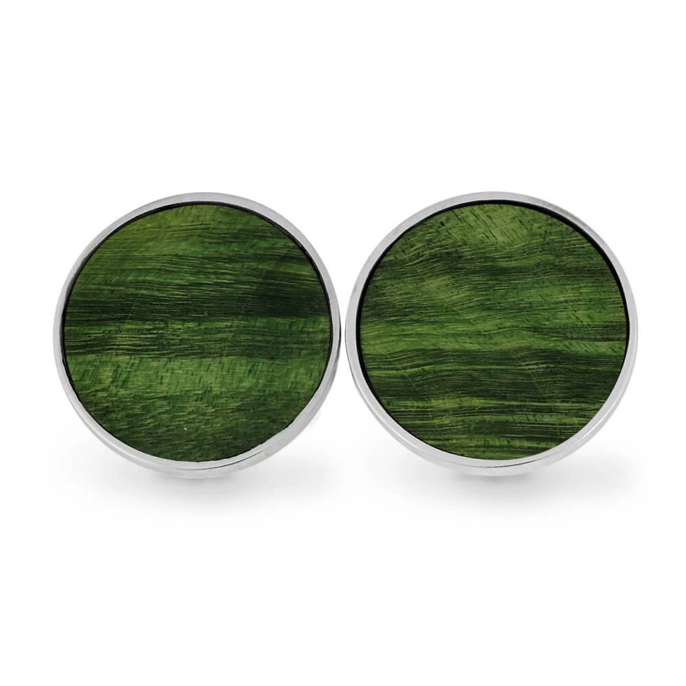 Green Box Elder Burl Wood Cuff Links 5 Green Box Elder Burl Wood Cuff Links - Image 3