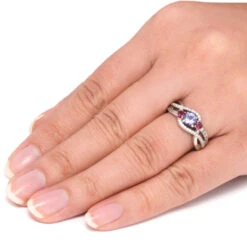 Tanzanite Engagement Ring With Ruby And Diamond Accents -Johan Jewelry Shop 5471902b4605bf5f812cdc0ac9bd6a89