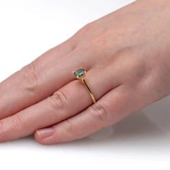 Rose Gold Solitaire With Moss Agate And Infinity Symbol -Johan Jewelry Shop 5539Handshot 2c85f98f 80c8 41b6 935c b594d5d001f1