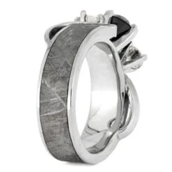 Black Diamond Platinum Engagement Ring With Meteorite -Johan Jewelry Shop 553cce22fc2999b46218c3e1d6184397
