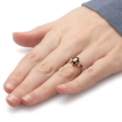 Garnet Birthstone Engagement Ring In Rose Gold 15 Garnet Birthstone Engagement Ring In Rose Gold -Johan Jewelry Shop 5600Handshot 2 31cdcc6b dab5 4485 9c06 b1718e8f83ba