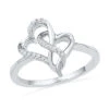 Intertwined Hearts Ring Promise Ring, Silver Or Gold
