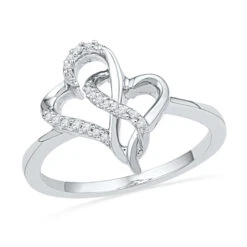 Intertwined Hearts Ring Promise Ring, Silver Or Gold