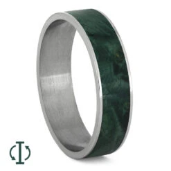 Green Box Elder Burl Wood Inlay Components For Modular Rings -Johan Jewelry Shop 5MM Green Box Elder