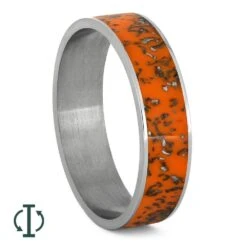 Orange Stardust Inlay Components For Modular Rings -Johan Jewelry Shop 5MM Orange Stardust