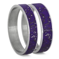 Purple Stardust Inlay Components For Modular Rings
