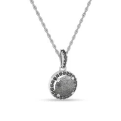 Meteorite & Black Diamond Necklace -Johan Jewelry Shop 5ff116f3b2e17b14522fbf766a451c01