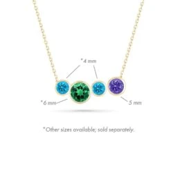 5 Mm Bezel Set Birthstone Pendant Or Necklace 15 5 Mm Bezel Set Birthstone Pendant Or Necklace -Johan Jewelry Shop 5mmothersizesavailable