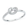Diamond Love Knot Promise Ring, White Gold Or Silver -Johan Jewelry Shop 608ae7ce9380960de294a409a1ff0458