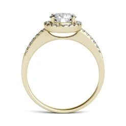 Charles & Colvard Moissanite Halo Engagement Ring In Yellow Gold -Johan Jewelry Shop 612261.A