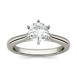6.5mm Charles & Colvard Round Moissanite Solitaire Engagement Ring 11 6.5mm Charles & Colvard Round Moissanite Solitaire Engagement Ring -Johan Jewelry Shop 612263.1