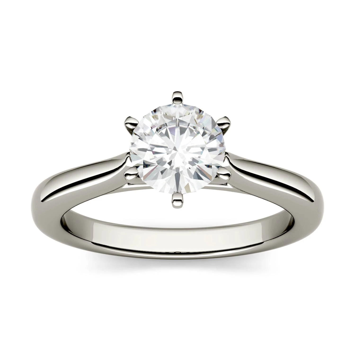 6.5mm Charles & Colvard Round Moissanite Solitaire Engagement Ring 5 6.5mm Charles & Colvard Round Moissanite Solitaire Engagement Ring - Image 3