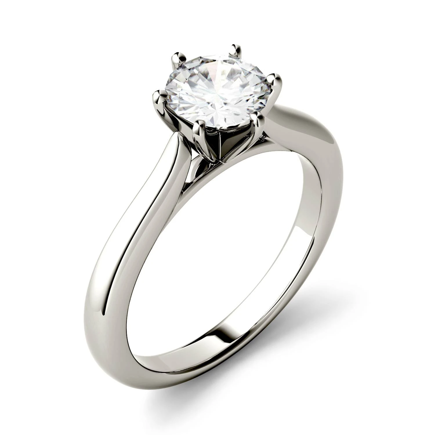 6.5mm Charles & Colvard Round Moissanite Solitaire Engagement Ring 7 6.5mm Charles & Colvard Round Moissanite Solitaire Engagement Ring - Image 5