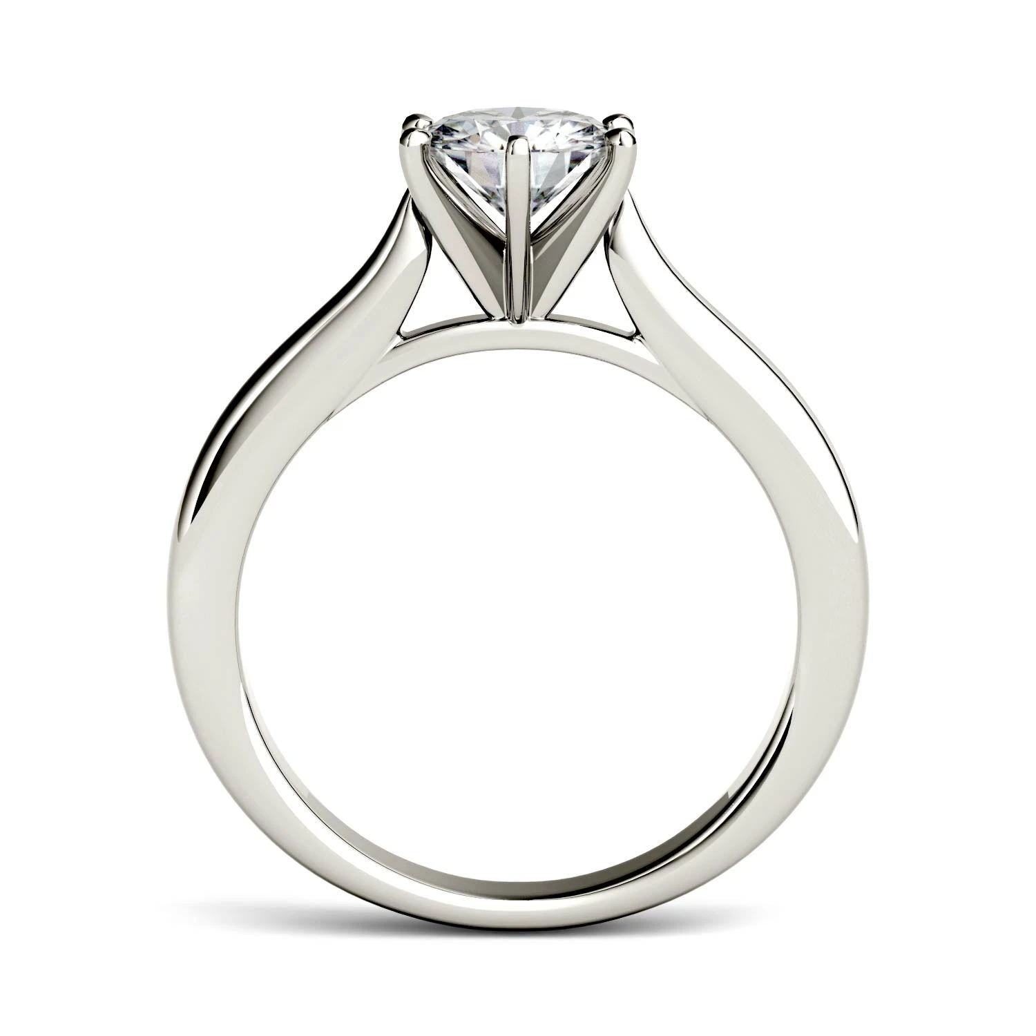 6.5mm Charles & Colvard Round Moissanite Solitaire Engagement Ring 8 6.5mm Charles & Colvard Round Moissanite Solitaire Engagement Ring - Image 6