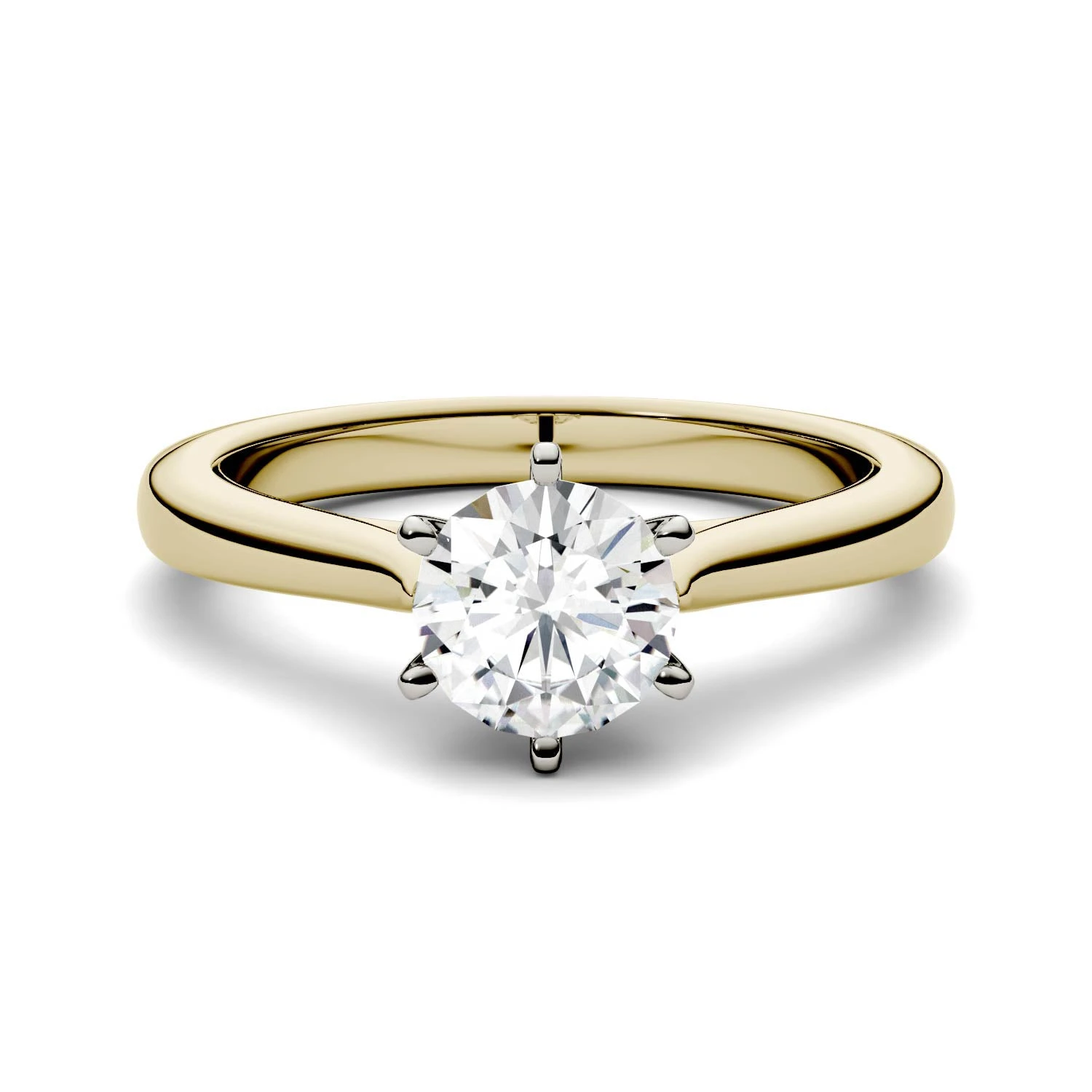 Charles & Colvard 6.5mm Moissanite Solitaire Engagement Ring 3 Charles & Colvard 6.5mm Moissanite Solitaire Engagement Ring
