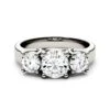 2 Carat TW Charles & Colvard Moissanite Three Stone Ring In White Gold -Johan Jewelry Shop 612279.1