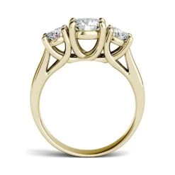 2 Carat TW Charles & Colvard Moissanite Three Stone Ring In Yellow Gold 9 2 Carat TW Charles & Colvard Moissanite Three Stone Ring In Yellow Gold -Johan Jewelry Shop 612281.A